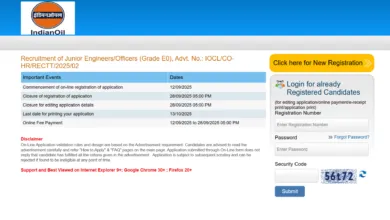 IOCL Junior Engineer Recruitment 2025 Notification Released and Apply Online