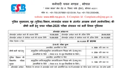 MPESB Police Constable Recruitment 2025 Notification Released for 7500 Posts, Apply Online