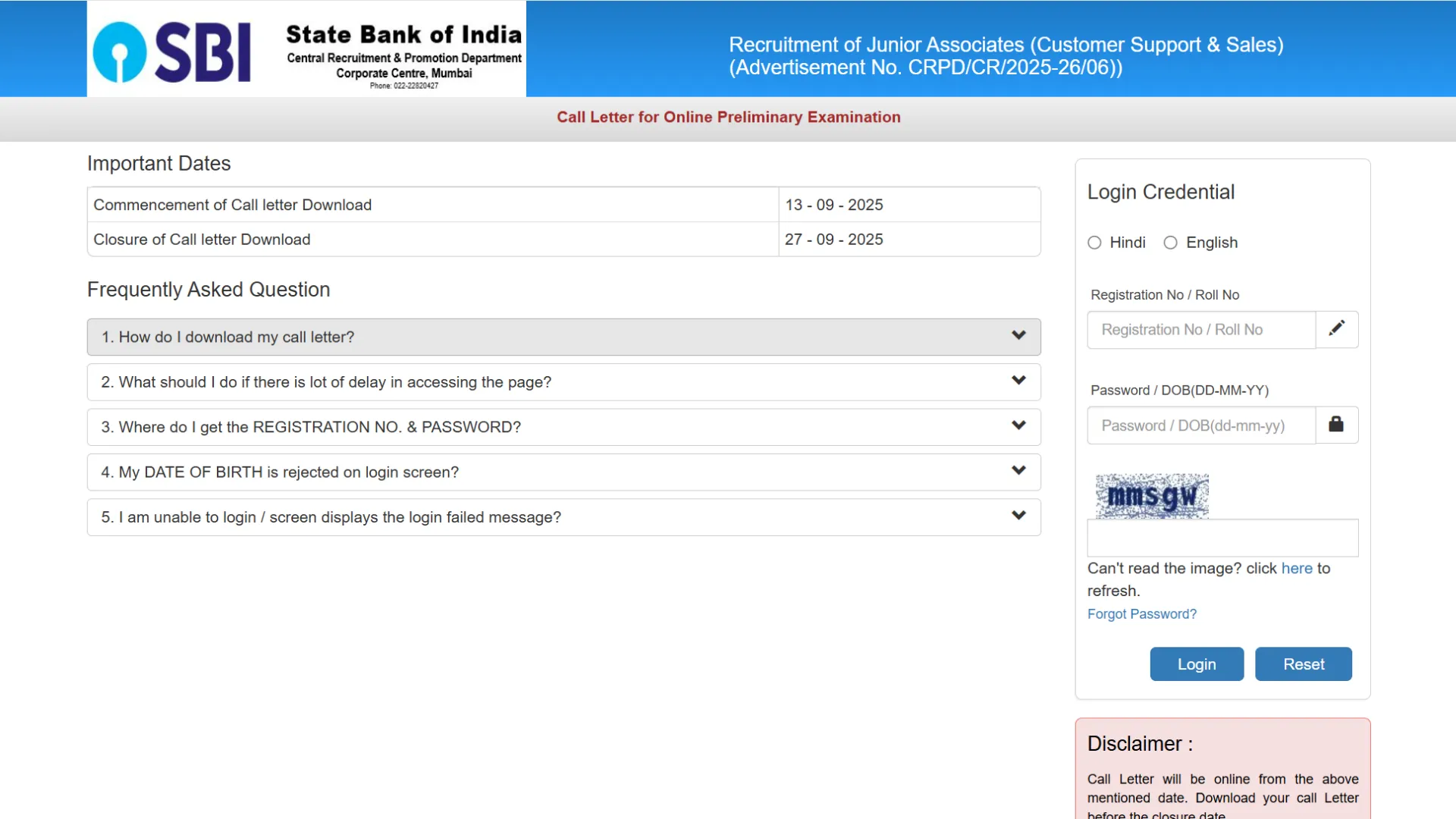 SBI Bank Clerk Prelims Exam Date and Admit Card 2025 Released for 5583 Posts, Check Now