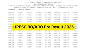 UPPSC RO/ARO 2023 Pre Exam Result 2025 Released, Check Now