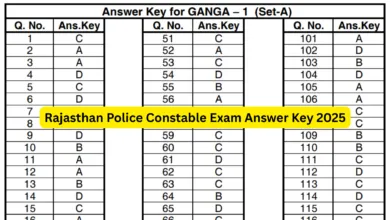 Rajasthan Police Constable Exam Answer Key 2025 Released, Check Now
