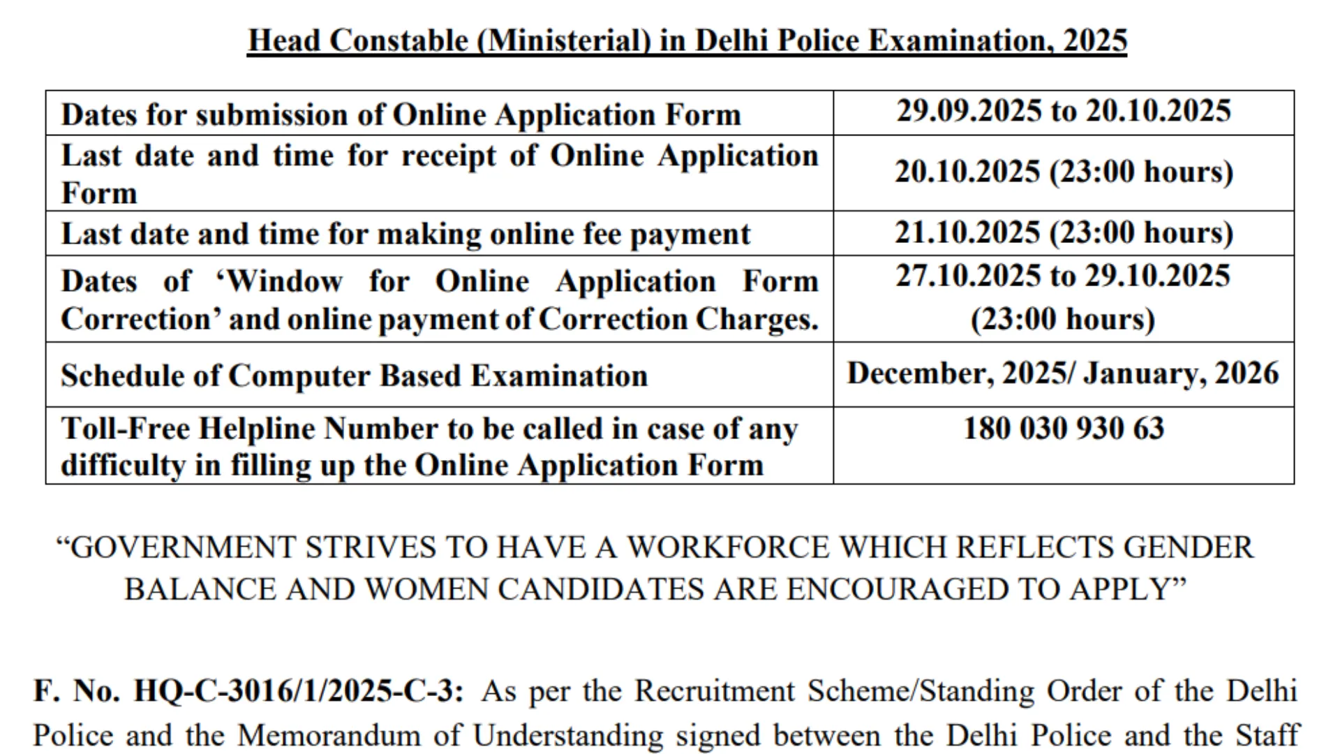 Delhi Police Head Constable (Ministerial) Recruitment 2025 Notification Released and Apply Online for 509 Posts