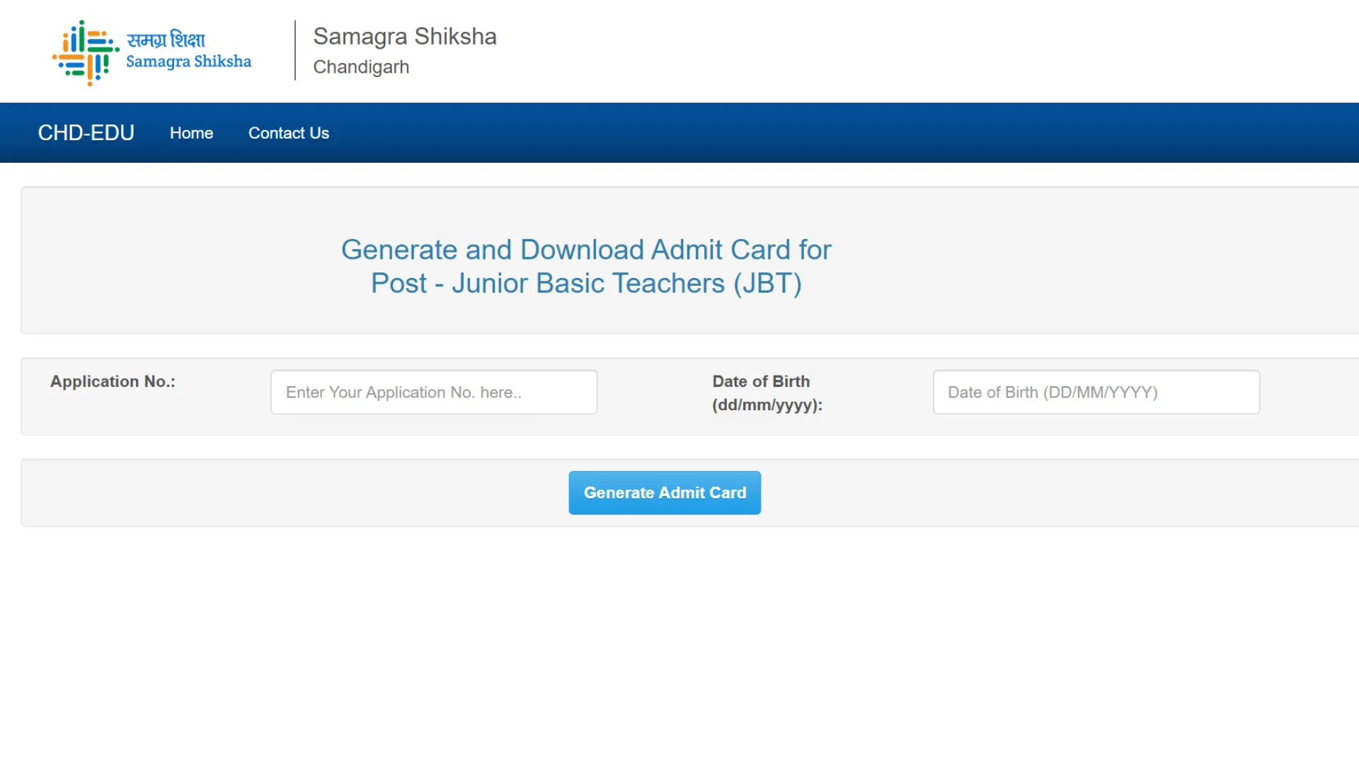 Chandigarh JBT Teacher Exam Date and Admit Card 2025 Released, Check Now