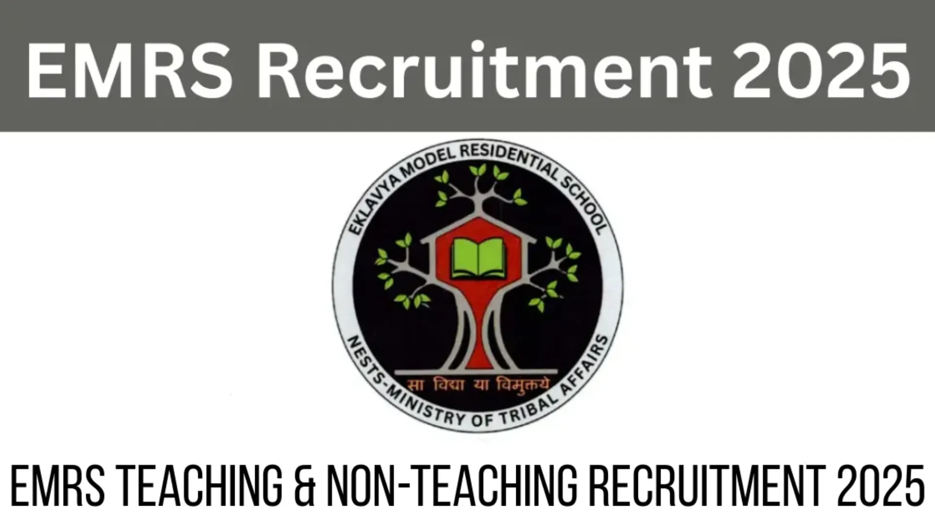 EMRS Teaching & Non-Teaching Recruitment 2025 Notification Released for 7267 Posts, Apply Online