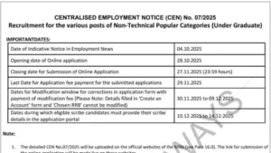 Railway RRB NTPC 12th Level (Under Graduate) Recruitment 2025 Notification Released for 3058 Posts, Apply Online