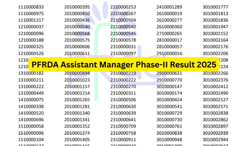 PFRDA Assistant Manager Exam Result 2025 Released, Download Now
