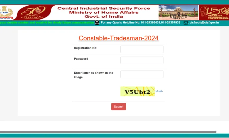 CISF Constable Tradesmen Exam Date and Admit Card 2025 Released for 1161 Posts, Check Now