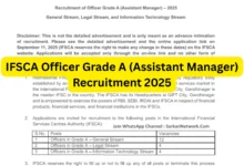 IFSCA Officer Grade A (Assistant Manager) Recruitment 2025 Notification Released and Apply Online