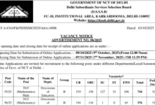 DSSSB TGT Teacher Recruitment 2025 Notification Released for 5346 Posts, Apply Online