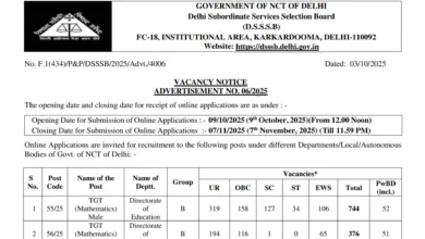 DSSSB TGT Teacher Recruitment 2025 Notification Released for 5346 Posts, Apply Online