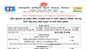 MP Police Subedar & Sub-Inspector (SI) Recruitment 2025 Notification Released for 500 Posts, Apply Online