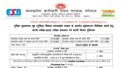 MP Police Subedar & Sub-Inspector (SI) Recruitment 2025 Notification Released for 500 Posts, Apply Online