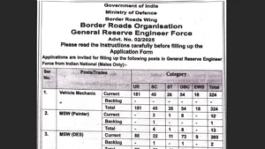 BRO MSW & Vehicle Mechanic Recruitment 2025 Notification Released for 542 Posts, Apply Offline