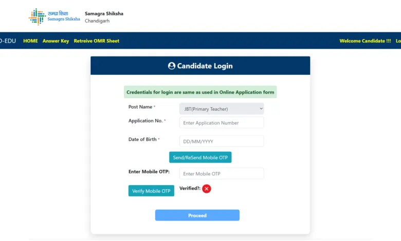 Chandigarh JBT Teacher Exam Answer Key 2025 Released, Check From This Link