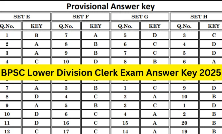 Bihar BPSC Lower Division Clerk (LDC) Exam Answer Key 2025 Released, Check Now