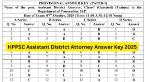 HPPSC Assistant District Attorney Exam Answer Key 2025 Released, Download PDF