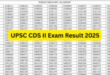 UPSC Combined Defence Services (CDS) II Exam Result 2025 Released for 453 Posts, Download PDF