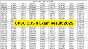 UPSC Combined Defence Services (CDS) II Exam Result 2025 Released for 453 Posts, Download PDF