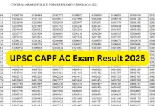 UPSC CAPF Assistant Commandant (AC) Exam Result 2025 Released, Download PDF