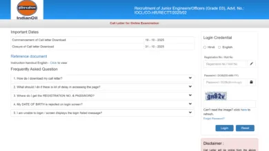 IOCL Junior Engineer Admit Card 2025 Released, Download Now