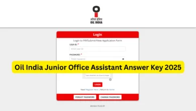 Oil India Junior Office Assistant Answer Key 2025 Released, Check From This Link