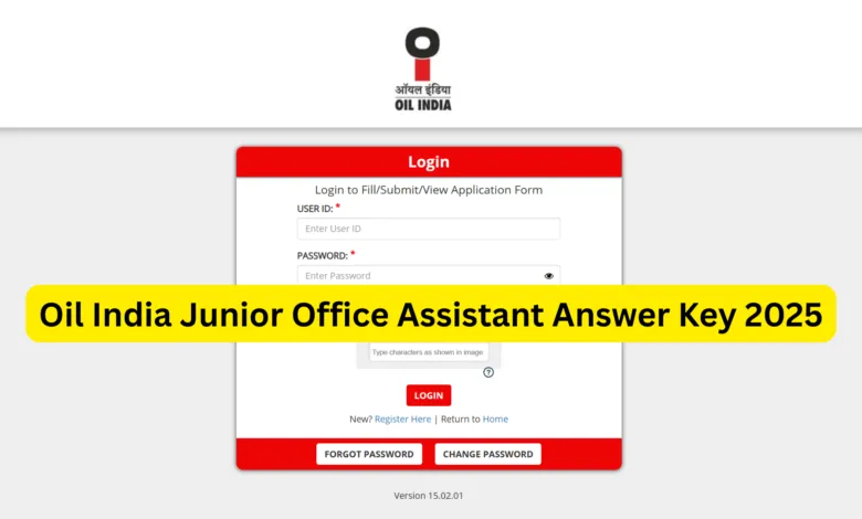 Oil India Junior Office Assistant Answer Key 2025 Released, Check From This Link