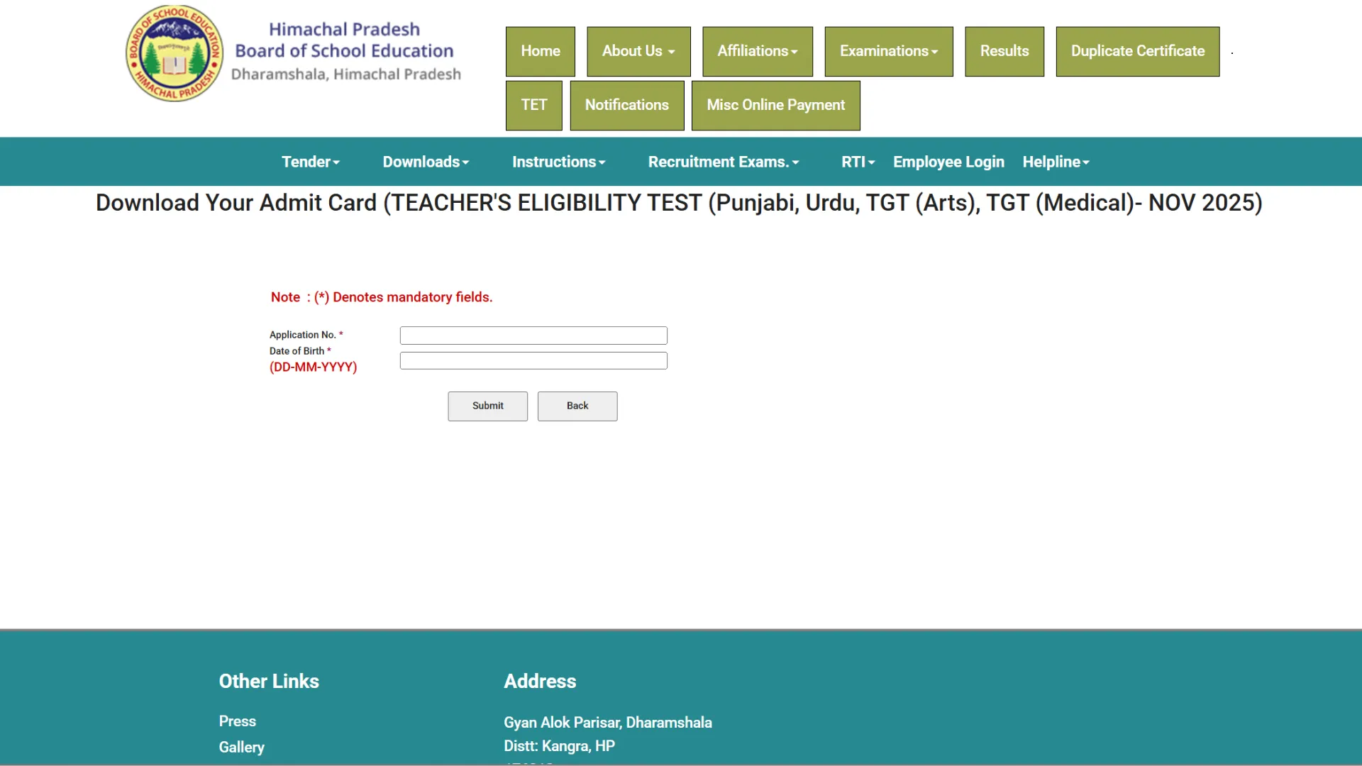 HP TET November 2025 Exam Admit Card Released, Download Link