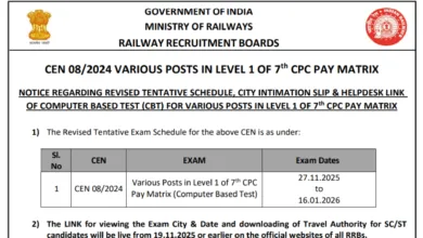 Railway RRB Group D Exam Date and Admit Card 2025 Released, Check Now