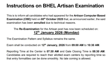 BHEL Artisan Exam Date and Admit Card 2025 Released for 515 Posts, Check Now