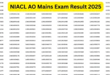 NIACL Administrative Officer (550 Posts) Result 2025 Released, Download PDF