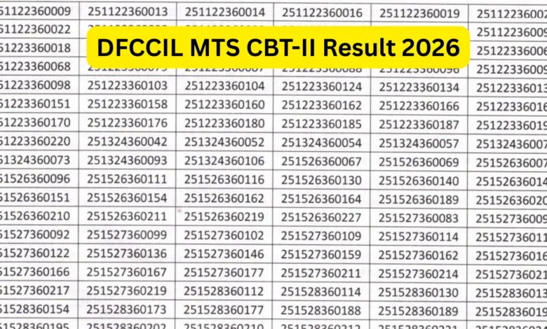 DFCCIL MTS, Jr Manager, Executive & Other Posts Stage-I Exam Result 2025 Released, Check Now