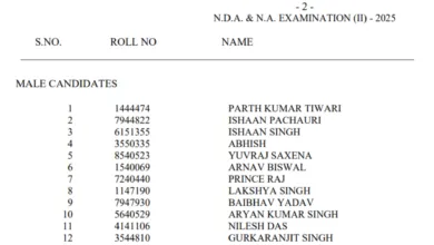 UPSC National Defence Academy (NDA) and Naval Academy (NA II) Exam Result 2025 Released for 406 Posts, Download PDF