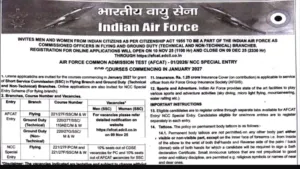 Indian Airforce AFCAT 01/2026 Batch Recruitment 2025 Notification Released and Apply Online
