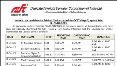 DFCCIL MTS, Jr Manager and Executive Recruitment 2025 Download Exam Date and Admit for 642 Various Posts