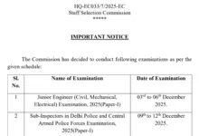 SSC CPO Sub-Inspector (3073 Posts) Exam Date & Admit Card 2025 Released, Check Now