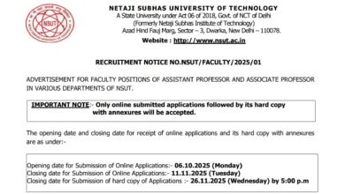 Delhi NSUT Teaching Recruitment 2025 Notification Released and Apply Online for 176 Posts