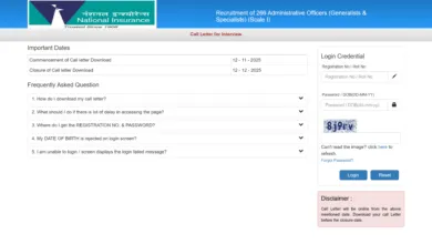 NICL Administrative Officer (AO) Exam Admit Card 2025 Released for 266 Posts, Download Now