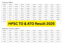 HPSC Treasury Officer and Assistant Treasury Officer (TO & ATO) Exam Result 2025 Released, Download PDF