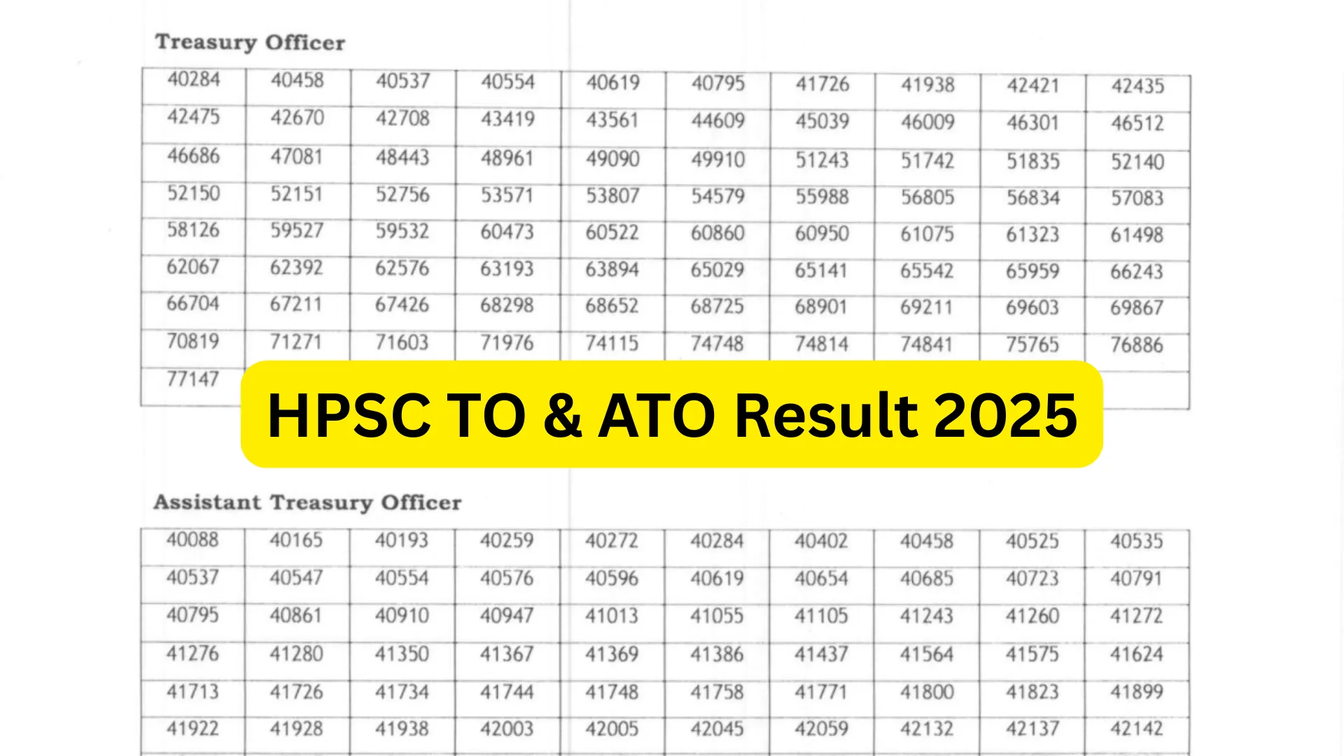HPSC Treasury Officer and Assistant Treasury Officer (TO & ATO) Exam Result 2025 Released, Download PDF