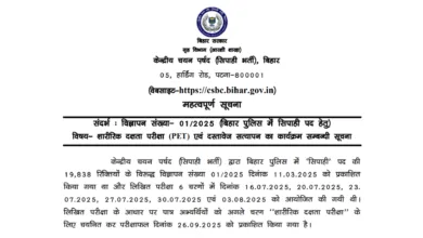 Bihar Police Constable Recruitment 2025 Exam Date & Admit Card Released for 19838 Posts, Check Now