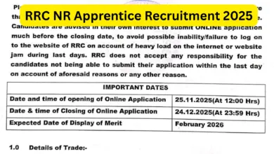 Railway RRC NR Apprentice Recruitment 2025 Notification Released and Apply Online for 4116 Posts