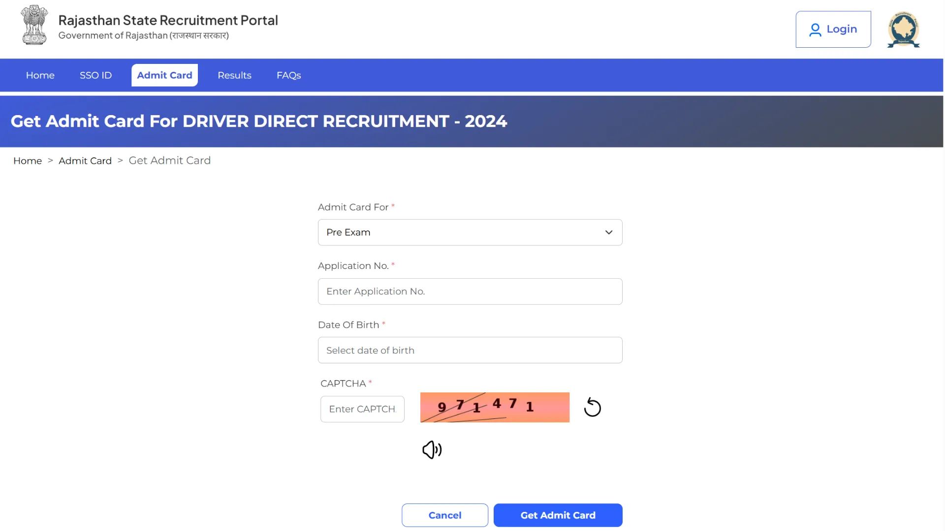 Rajasthan RSMSSB Driver (2756 Posts) Exam Admit Card 2025 Released, Download Now