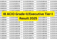 IB ACIO Gr-II / Executive (3717 Posts) Result 2025 Released, Download PDF