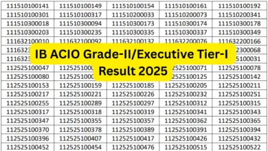IB ACIO Gr-II / Executive (3717 Posts) Result 2025 Released, Download PDF