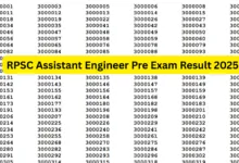 RPSC Assistant Engineer (1014 Posts) Result 2025 Released, Download PDF