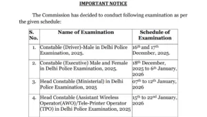Delhi Police Constable (7565 Posts) Exam Date & Admit Card 2025 Released, Check Now