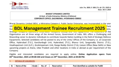 BDL Management Trainee Recruitment 2025 Notification Released for 80 Posts, Apply Online
