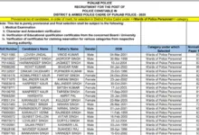 Punjab Police Constable Result 2025 Released, Download Merit List PDF