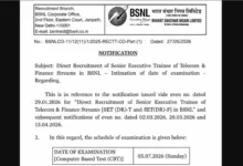 BSNL Senior Executive Trainee (120 Posts) Exam Date & Admit Card 2026 Released, Check Now
