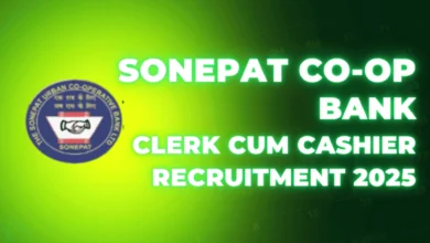 Sonepat (Haryana) Urban Co-operative Bank Recruitment 2025 Notification Released and Apply for Clerk Cum Cashier Posts